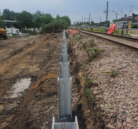 retaining sheet piling walls