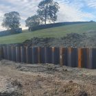 retaining steel sheet piling walls